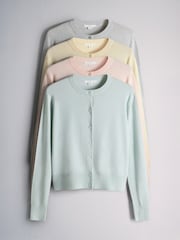 The Set Fine Knit Crew Neck Cardigans 4 Pack - Bild 1 von 6