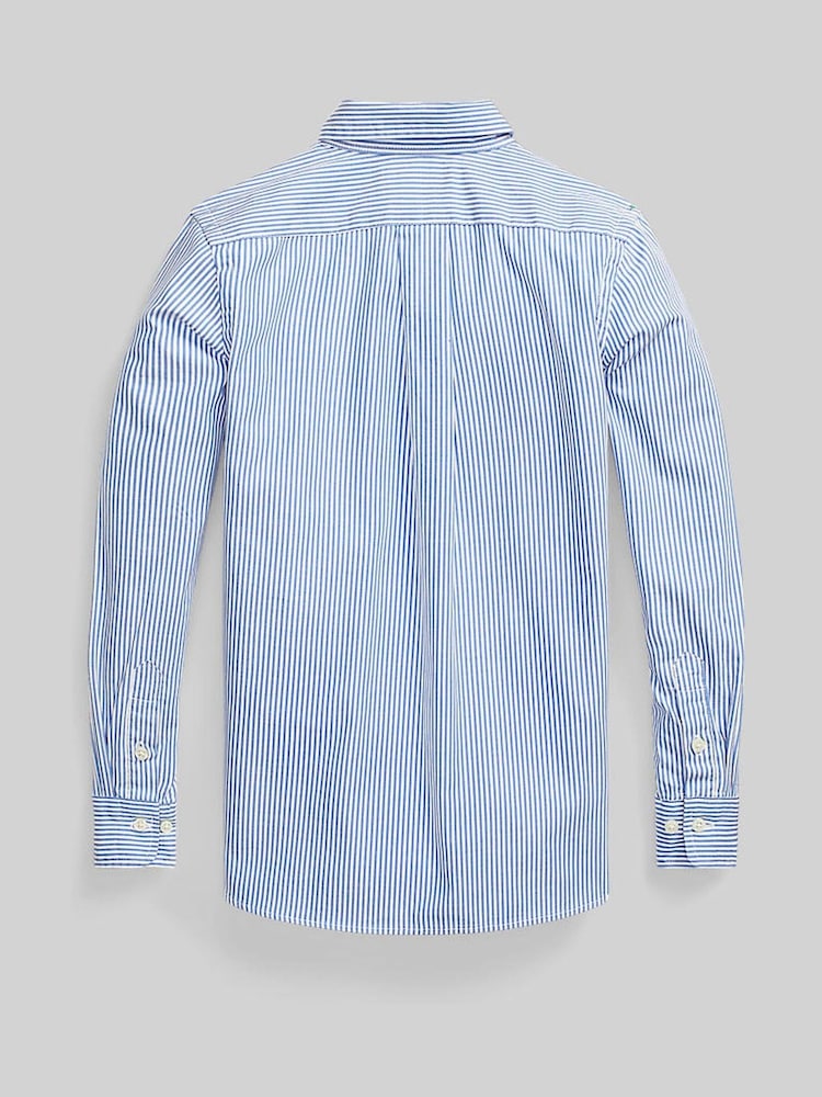 Polo Ralph Lauren White Striped Poplin Logo Shirt - Image 6 of 6