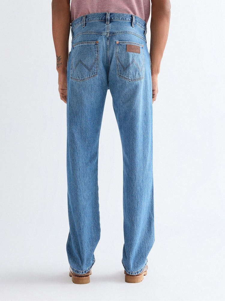 Modrá - Wrangler Frontier Straight Fit Jeans - Obrázek 2 z 8