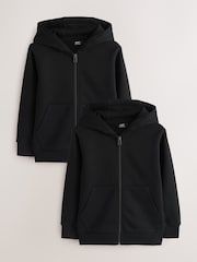 Svart - Huvtröja med dragkedja 2 Pack (3-16år) - Bild 1 av 7