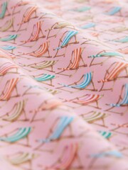 Pink Short Sleeve Button Neck Pattern Polo Shirt - Image 3 of 3