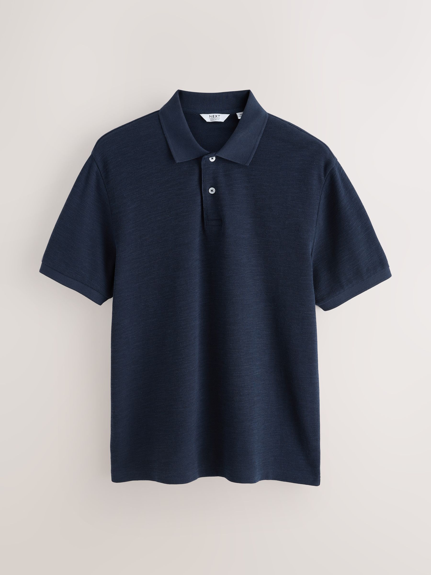 Buy Navy Blue Slub Regular Fit Textured Smart Polo Shirts from