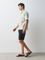 Sage Green Craft Textured Short Sleeve Polo Shirts - Image 3 of 3