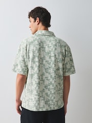 Sage Green Craft Textured Short Sleeve Polo Shirts - Image 5 of 8