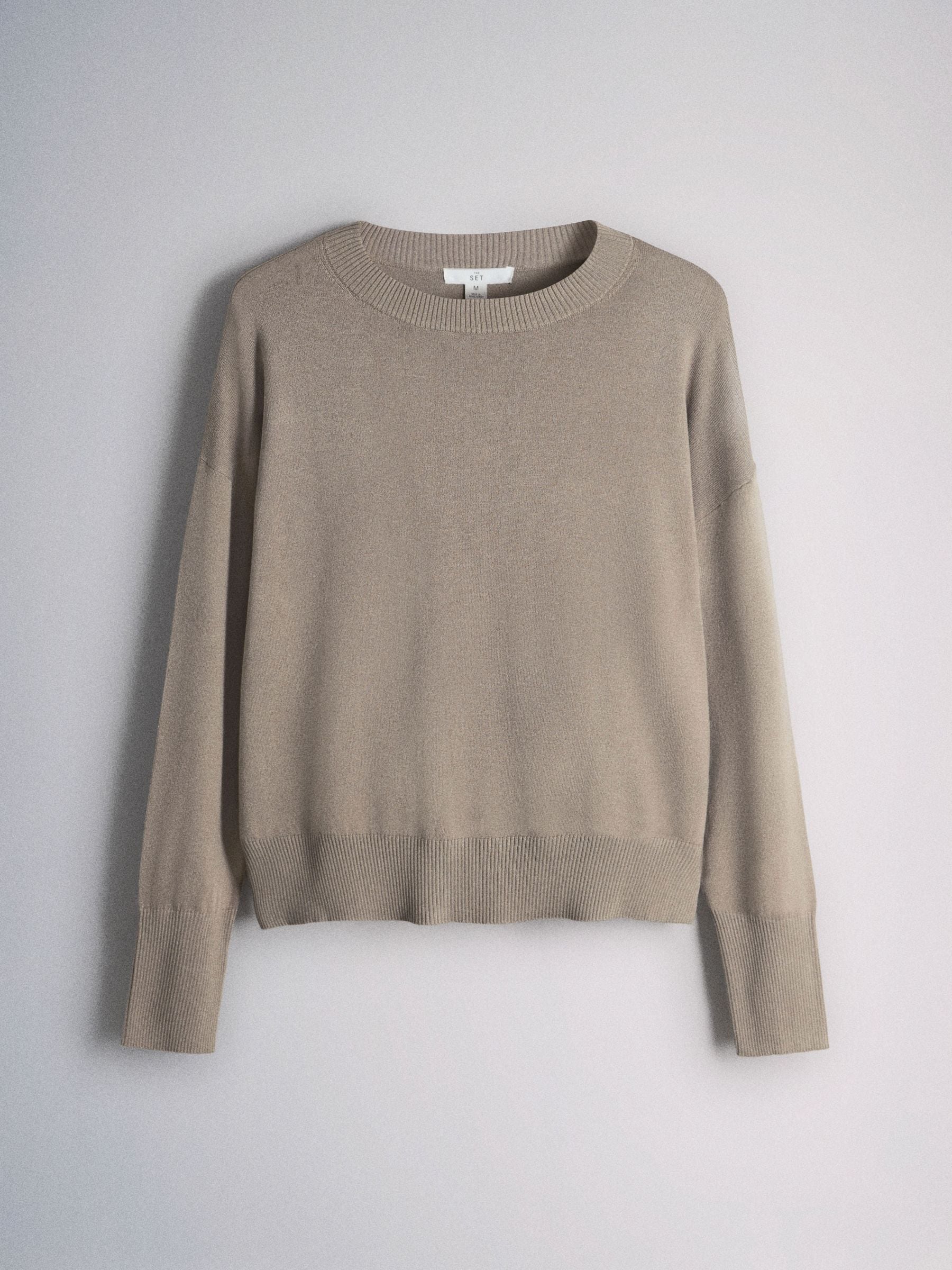Buy The Set 3 Pack Fine Knit Crew Neck Jumpers Chocolate Brown