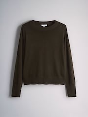 The Set 3 Pack Fine Knit Crew Neck Jumper Chocolate Brown/Light Brown/Cream - Image 4 of 6