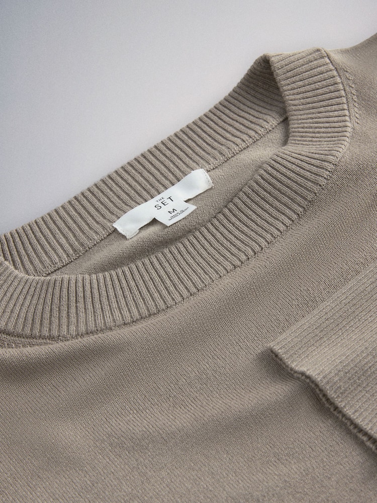 The Set 3 Pack Fine Knit Crew Neck Jumper Chocolate Brown/Light Brown/Cream - Image 6 of 6