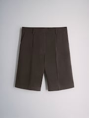 The Set 2 Pack Formal Pleated Front Shorts Chocolate Brown/Cinder Brown - Image 8 of 10