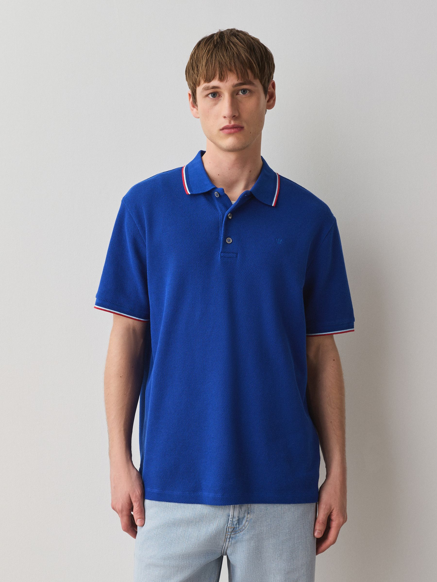 Buy Cobalt Blue Short Sleeve Tipped Polo Shirt from Next USA