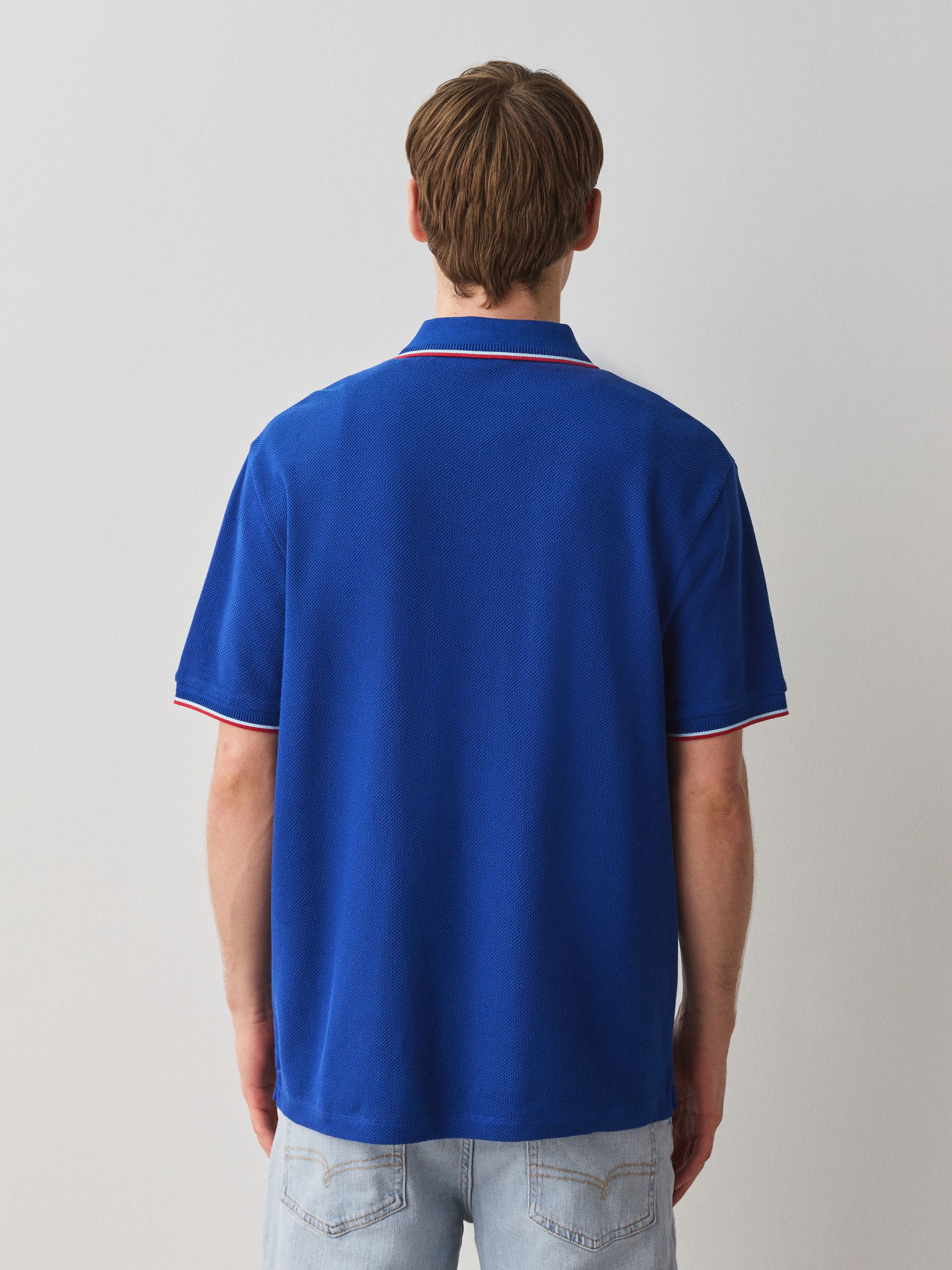 Buy Cobalt Blue Short Sleeve Tipped Polo Shirt from Next USA