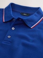 Cobalt Blue Short Sleeve Tipped Polo Shirts - Image 3 of 3