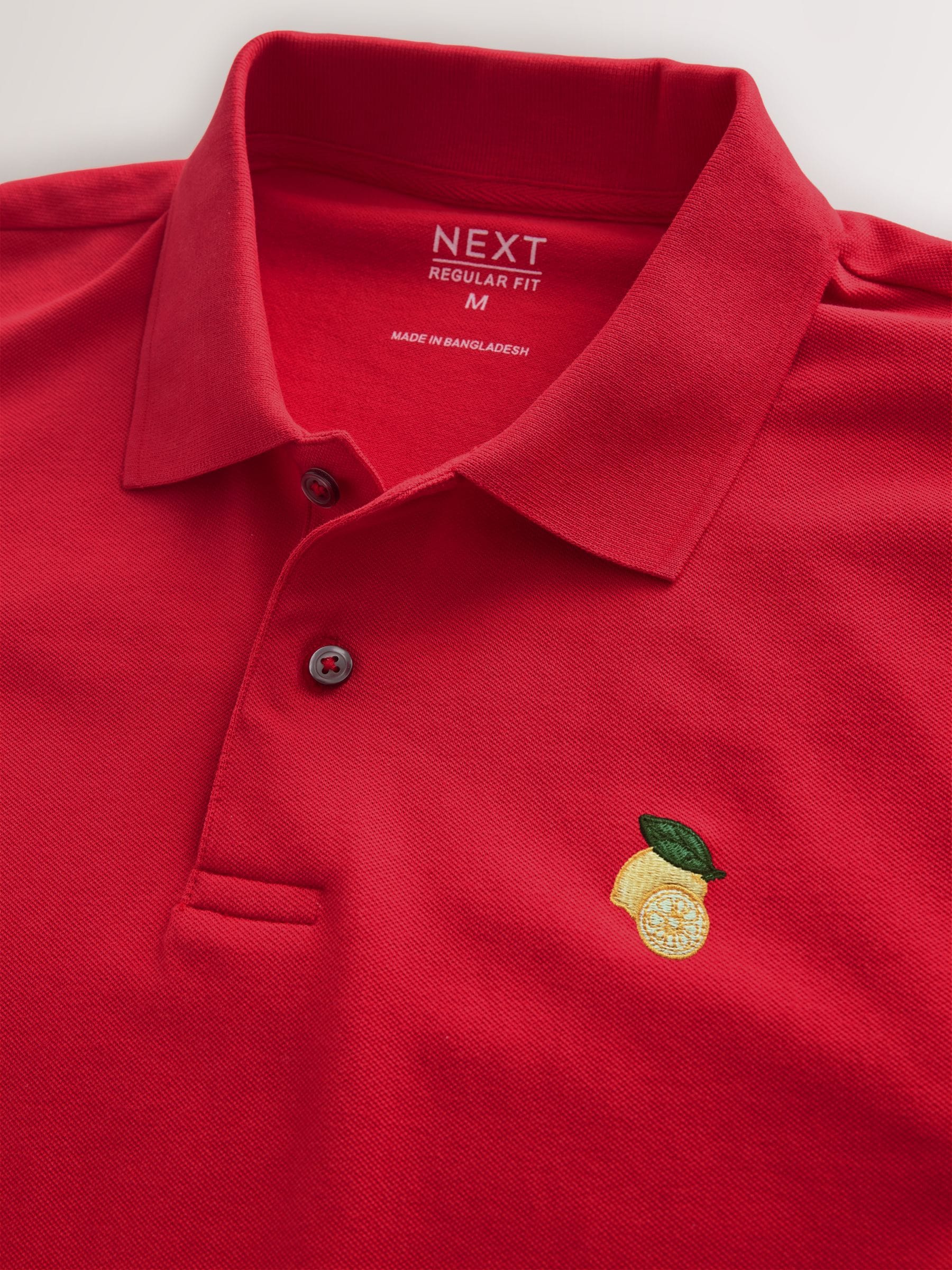 Buy Red Regular Fit Embroidered Pique Polo Shirt from Next USA