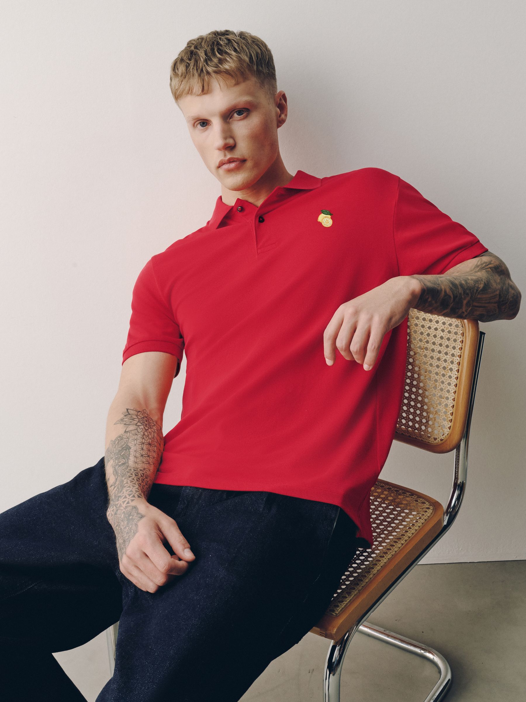 Buy Red Regular Fit Embroidered Pique Polo Shirt from Next USA