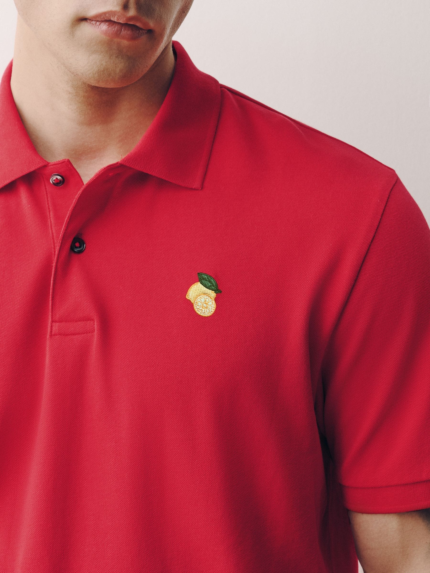 Buy Red Regular Fit Embroidered Pique Polo Shirt from Next USA