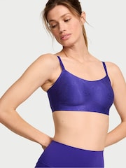 Victoria's Secret Brilliant Ink Blue Shine Logo Comfort Low Support Sports Bra - Image 1 of 4
