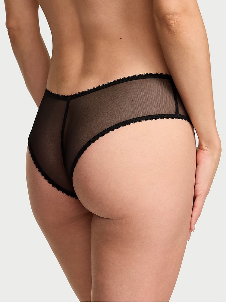 Victoria's Secret Black Cheeky Bow Embroidery Knickers - Image 2 of 3