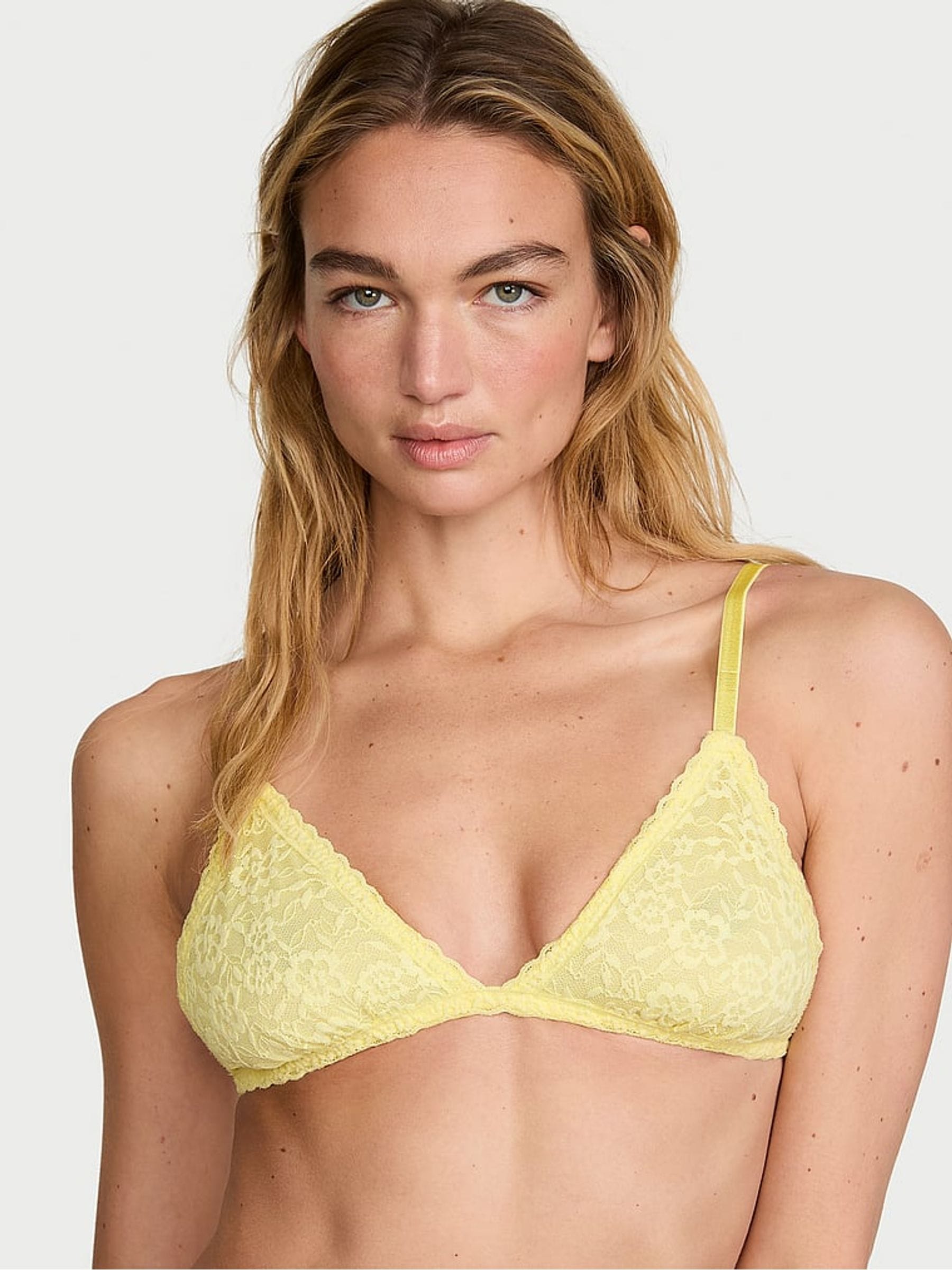 Victoria's Secret Lemonade Yellow Lace Triangle Bralette