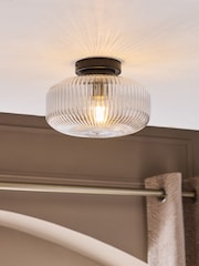 Black Lexington 1 Light Flush Fitting Ceiling Light - Image 1 of 6