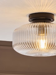 Black Lexington 1 Light Flush Fitting Ceiling Light - Image 4 of 6