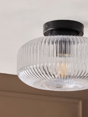 Black Lexington 1 Light Flush Fitting Ceiling Light - Image 5 of 6