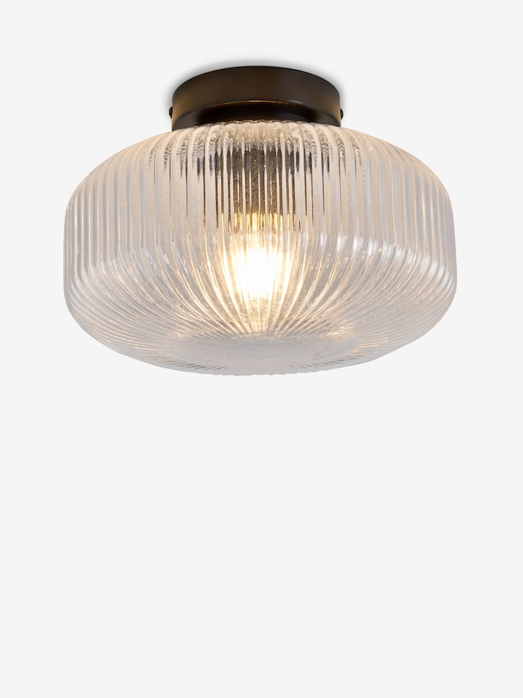 Black Lexington 1 Light Flush Fitting Ceiling Light - Image 6 of 6 Black Lexington 1 Light Flush Fitting Ceiling Light - Image 6 of 6