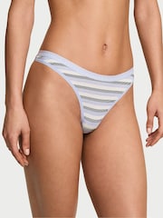 Victoria's Secret Lavender Purple Stripe Thong Knickers - Image 1 of 2