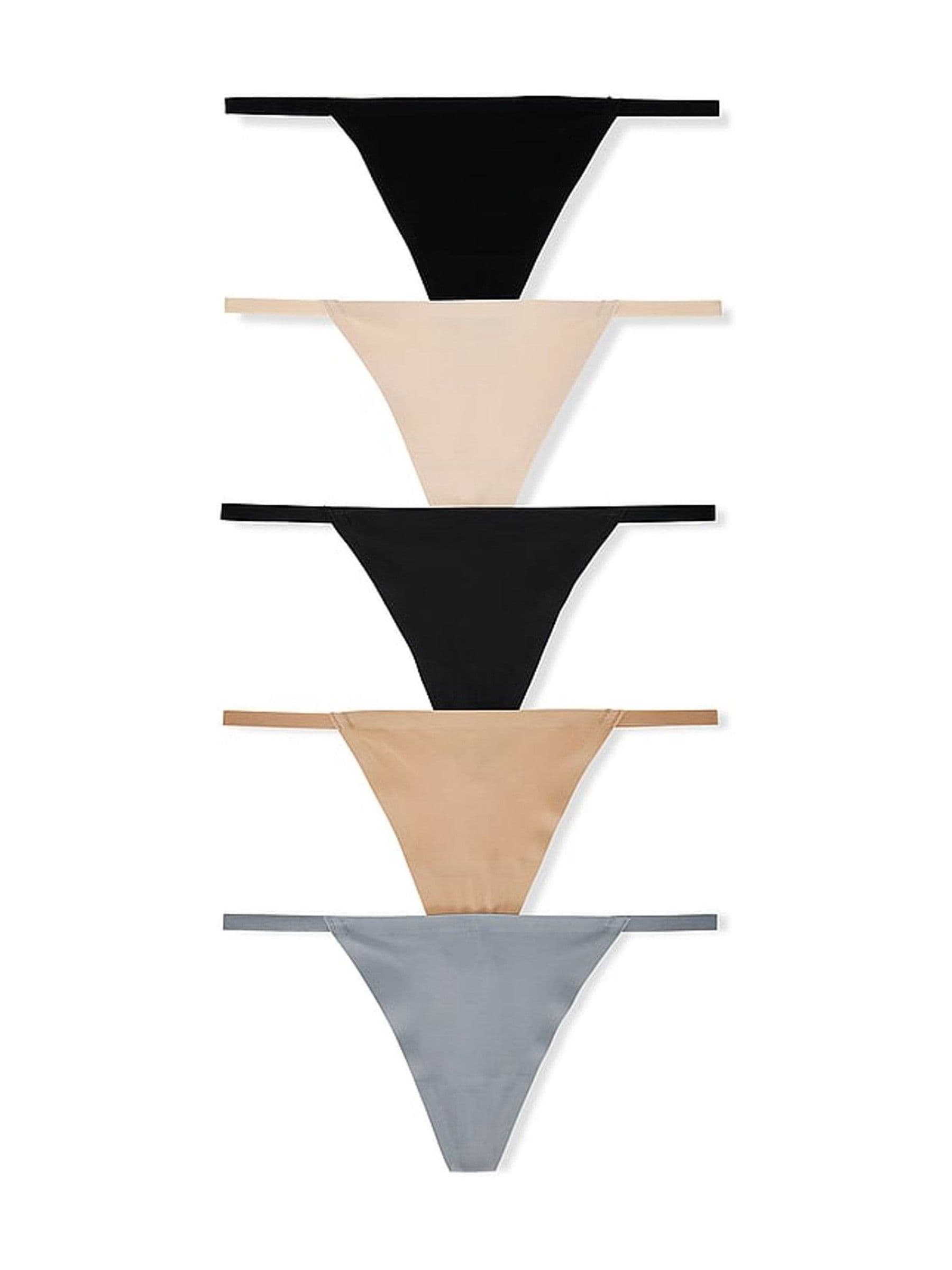 Victoria's Secret PINK Nude/Grey/Black G-String Knickers 5 Pack