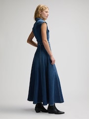 Lee Blue Western Denim Maxi Dress - Image 3 of 6