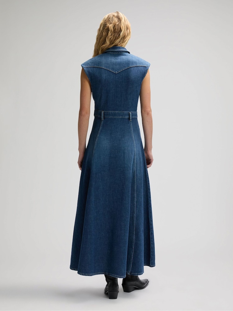 lee western denim dress Regular Western Maxi Dress | Women's Dresses & Jumpsuits