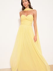 Lipsy Yellow Petite Birdesmaid Multiway Scarf Maxi Dress - Image 1 of 5