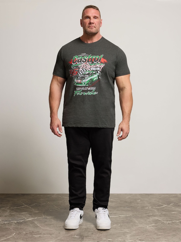 BadRhino Big & Tall Grey Castrol Racing T-Shirt - Image 2 of 6 BadRhino Big & Tall Grey Castrol Racing T-Shirt - Image 2 of 6