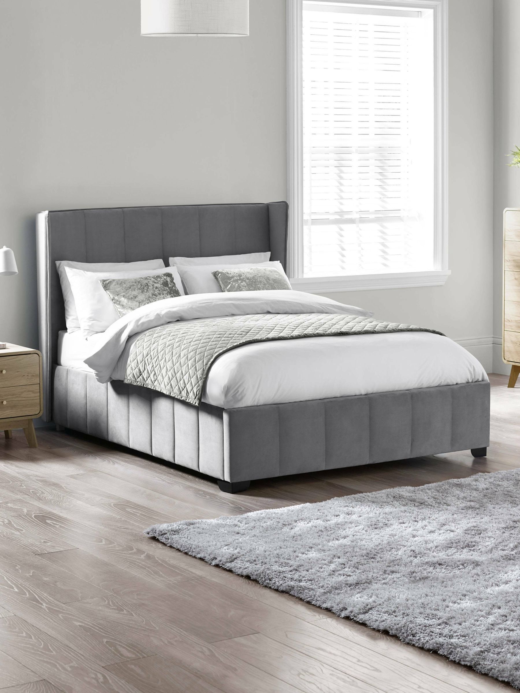 Julian Bowen - Katie Upholstered Bed - Kingsize - Velvet - Grey - 150cm - Image 6