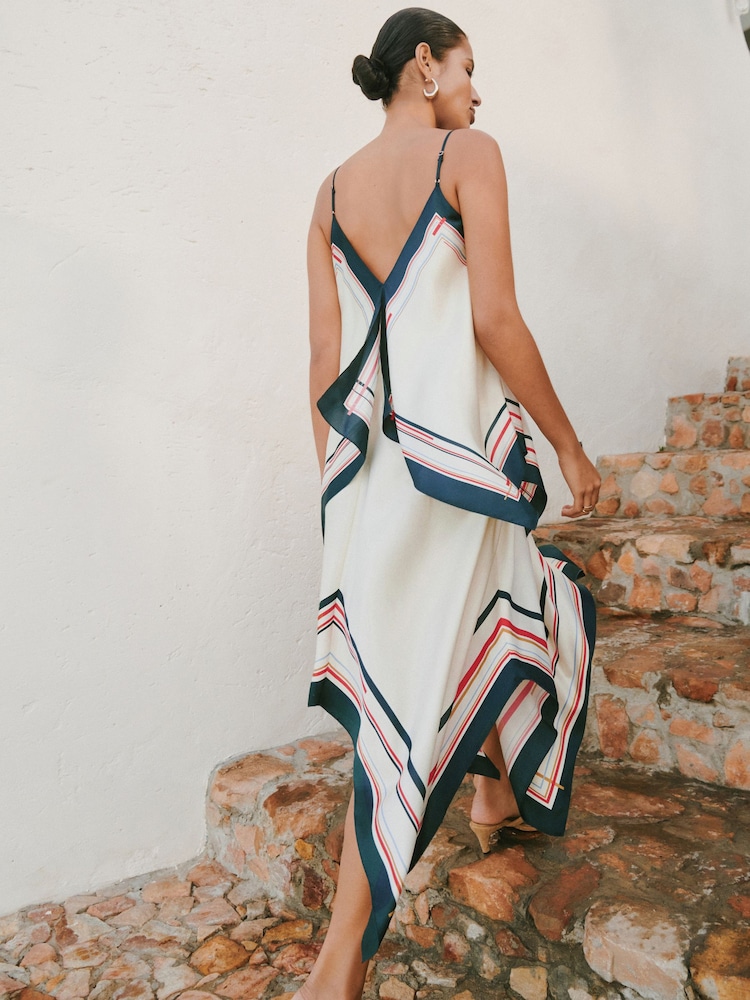 stripe one shoulder asymmetric hem midi dress lauren ralph lauren Stripe One Shoulder Asymmetric Hem Midi Dress (Women)