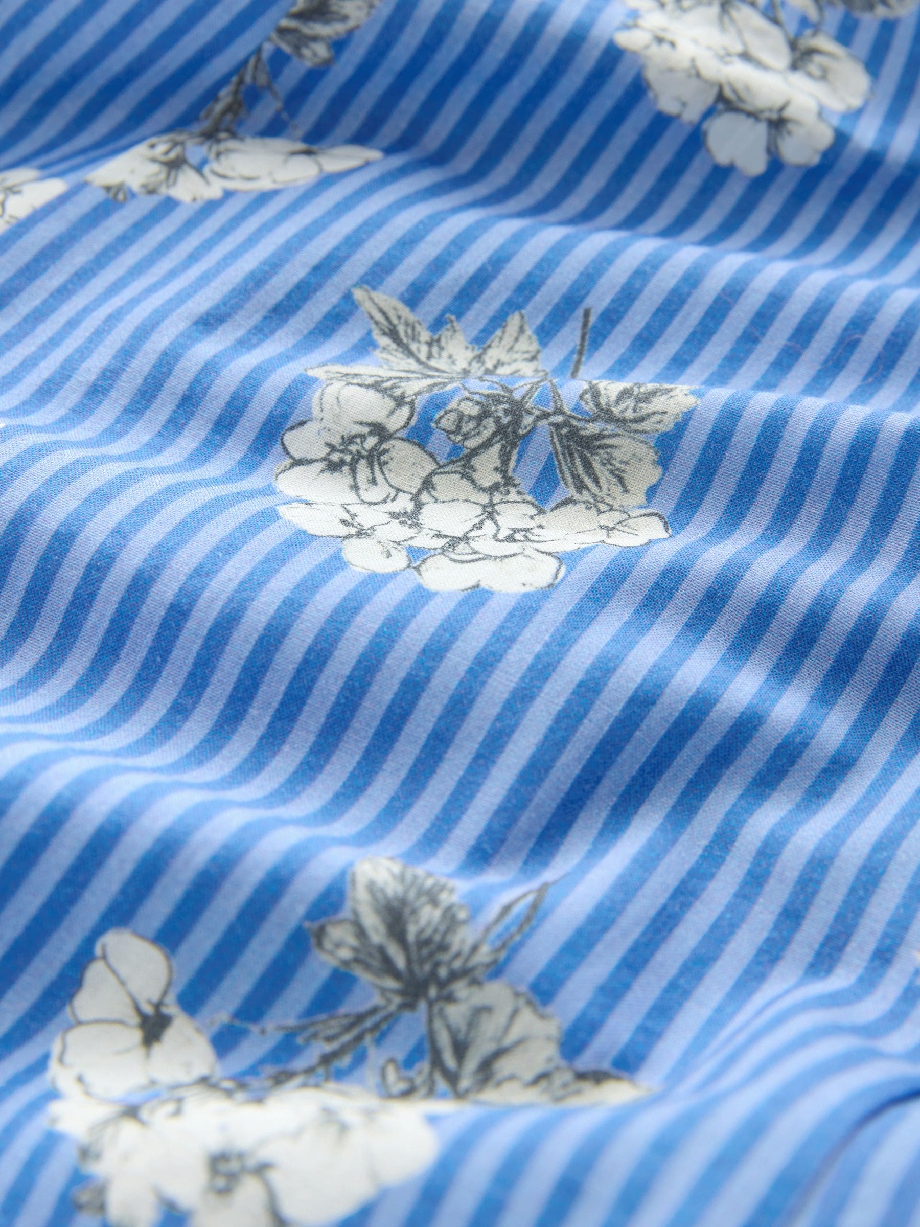 Buy Blue Floral/Stripe Cotton Rich Thin Strap Summer Dress from