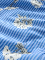 Blue Floral/Stripe Cotton Rich Thin Strap Summer Dress - Image 8 of 8