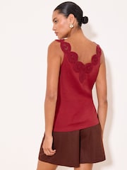 Lipsy Red Crochet Trim Detail Vest - Image 4 of 4