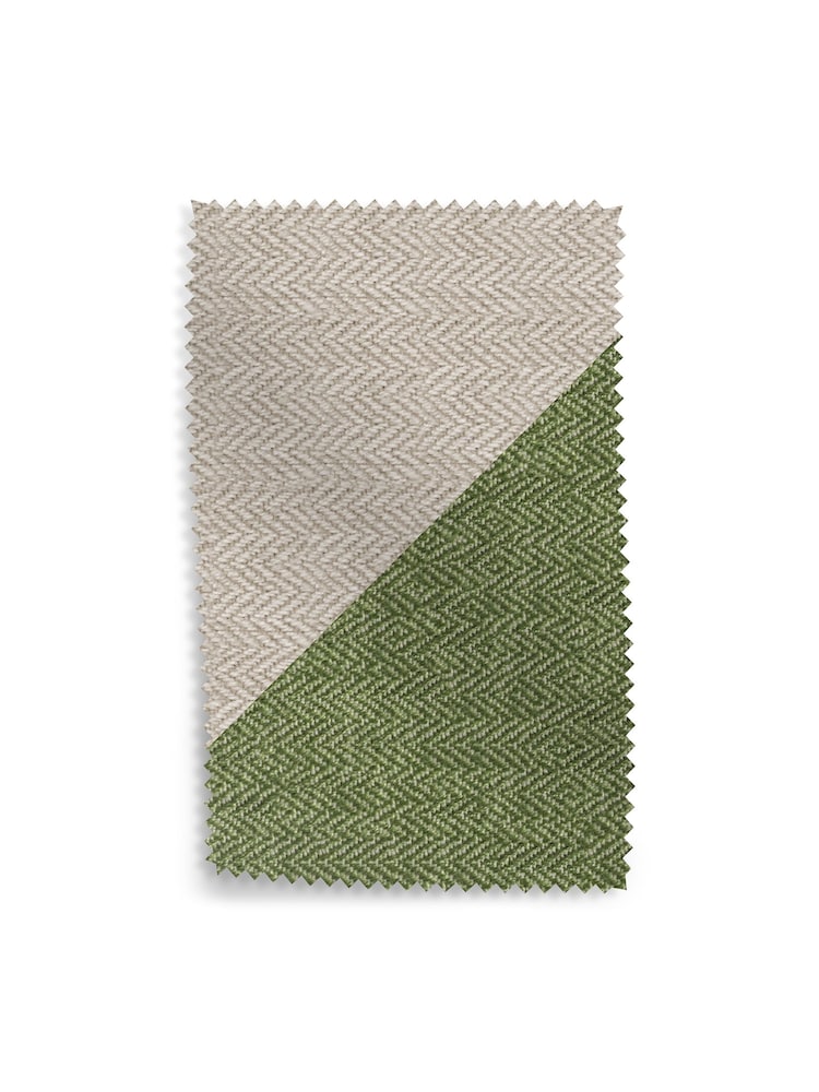 Nina Campbell Natural and Green Piping Moore Combo Upholstery Swatch - Image 1 of 1