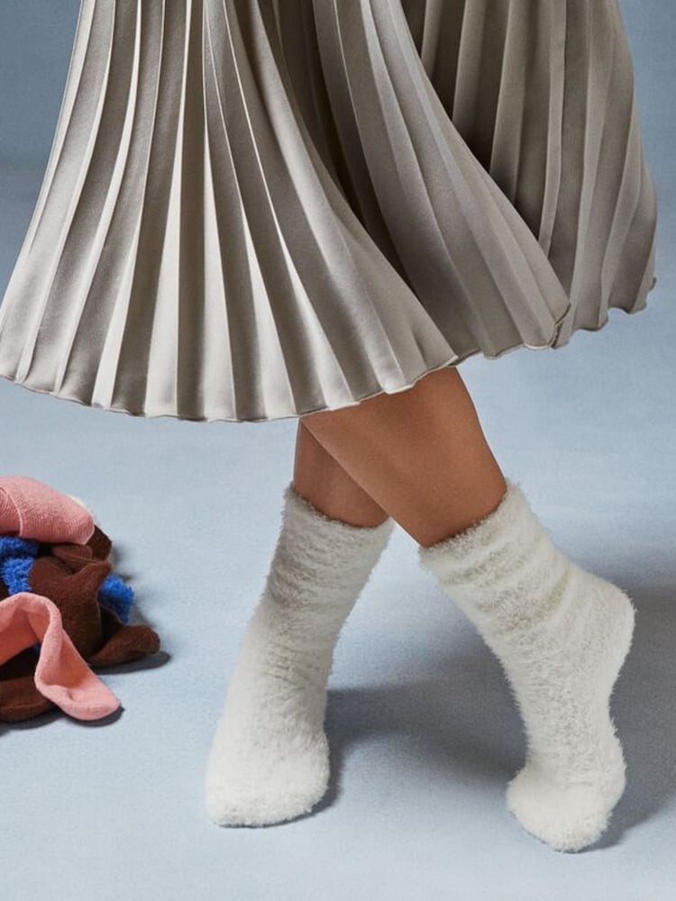 UGG Cream Womens Teddi Cosy Crew Socks - Image 1 of 2