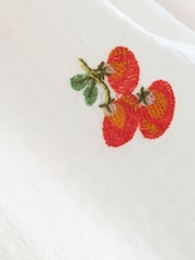 White Tomato Embroidery - Puff Sleeve Shirred Midi Dress - Picha 7 kati ya 7