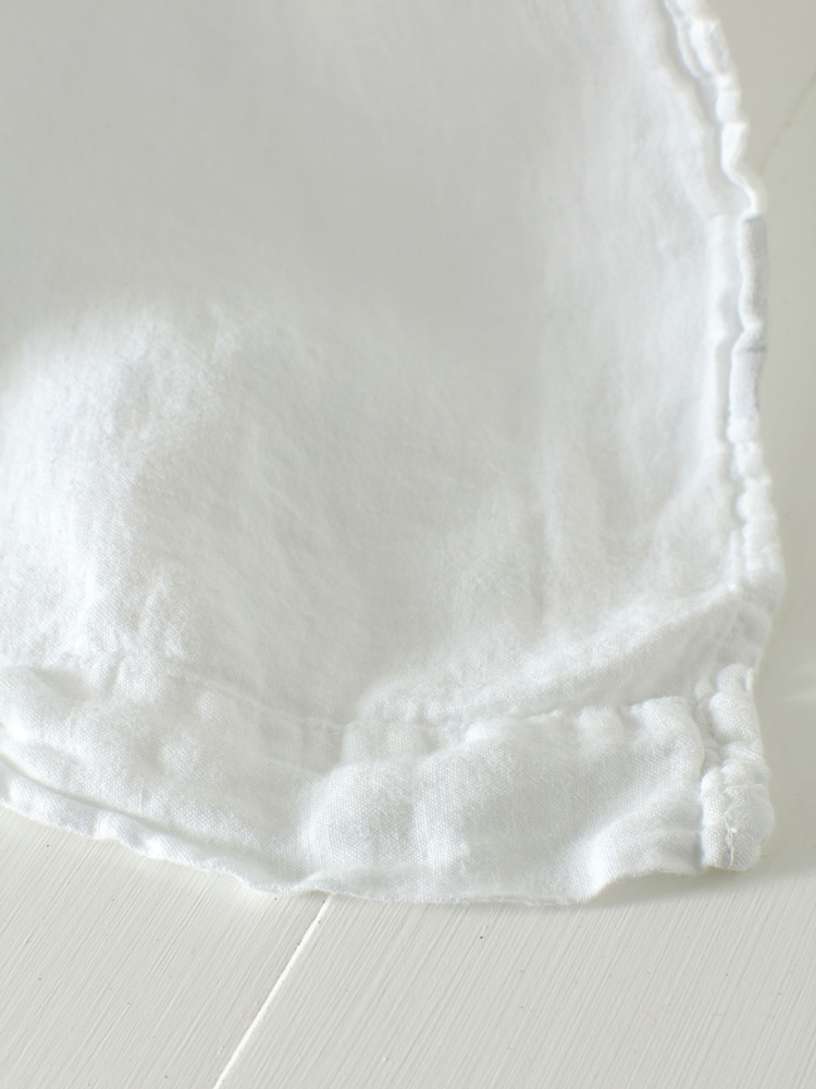 Secret Linen Store White 100% Linen Loop Top Slot Header Single Curtains - Image 3 of 3