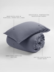 Secret Linen Store French Blue 100% Linen Pillowcase - Image 3 of 5