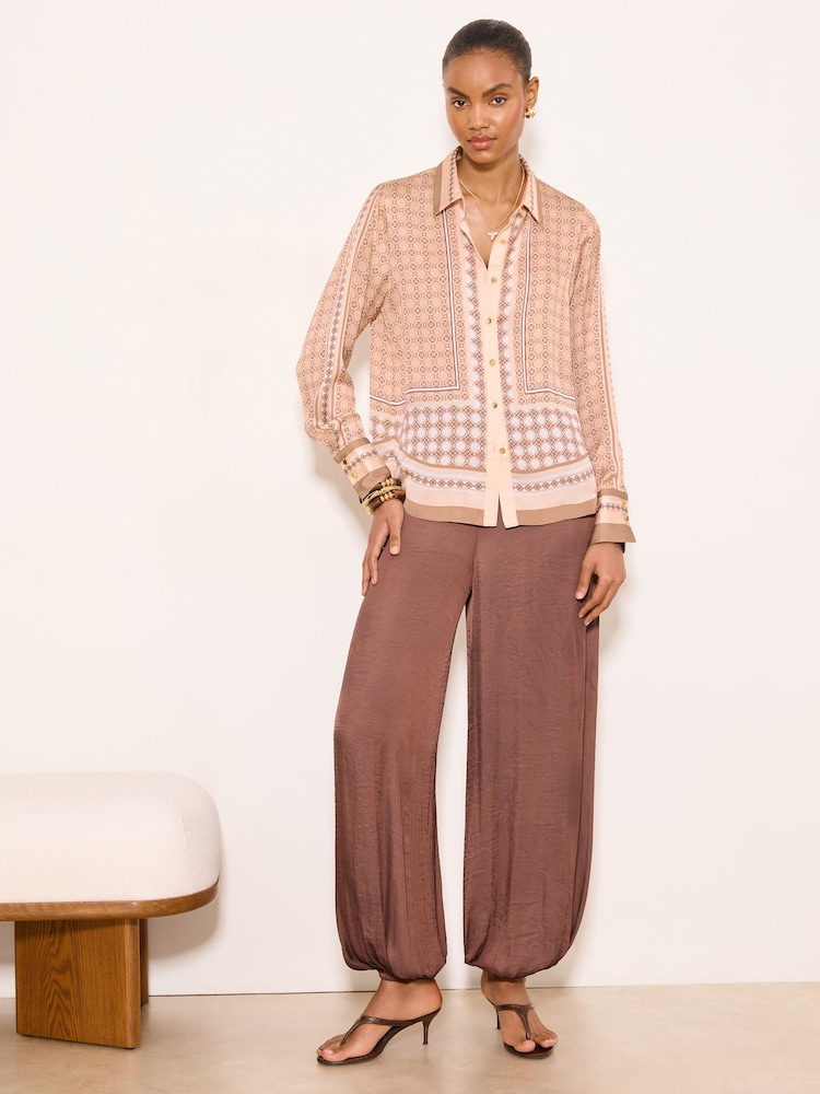 Lipsy Neutral Scarf Shirt - Image 2 of 4 Lipsy Neutral Scarf Shirt - Image 2 of 4