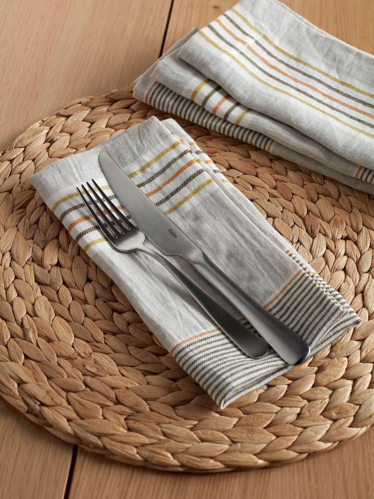 Secret Linen Store Natural Sophie Stripe Napkins - Image 1 of 6 Secret Linen Store Natural Sophie Stripe Napkins - Image 1 of 6