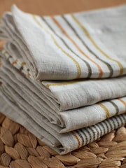 Secret Linen Store Natural Sophie Stripe Napkins - Image 2 of 6