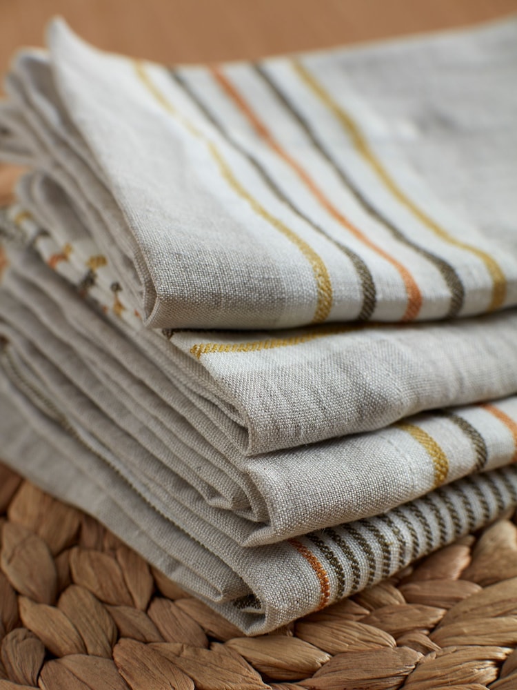 Secret Linen Store Natural Sophie Stripe Napkins - Image 2 of 6 Secret Linen Store Natural Sophie Stripe Napkins - Image 2 of 6