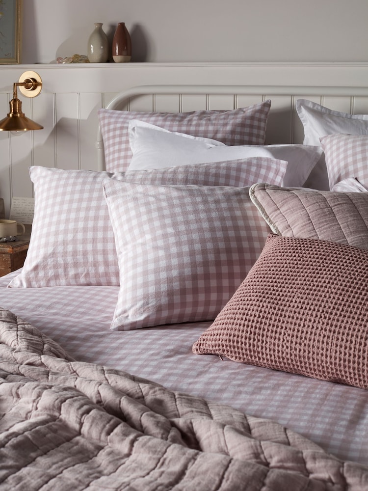 Secret Linen Store Vintage Rose Harriet Gingham Pillowcase - Image 1 of 5 Secret Linen Store Vintage Rose Harriet Gingham Pillowcase - Image 1 of 5