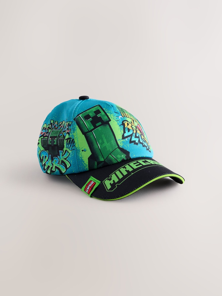 Teal Blue Minecraft 100% Cotton Cap (3-16yrs) - Image 1 of 4