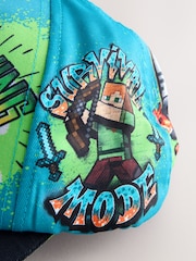 Teal Blue Minecraft 100% Cotton Cap (3-16yrs) - Image 4 of 4