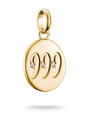 Thomas Sabo Gold Plated Charm Connect 999 Angel Number Pendant With Stones - Image 1 of 3