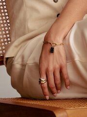 Thomas Sabo Gold Tone Charm Connect Paperclip Link Bracelet - Image 3 of 4